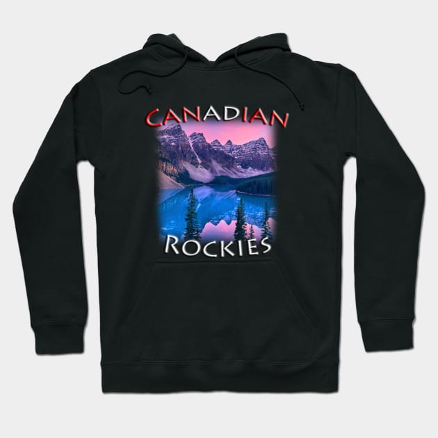 Canadian Rockies - Moraine Lake sunset Hoodie by TouristMerch